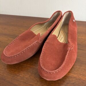 Hush Puppies Women's Brick Red Leather Loafers Size 9 M